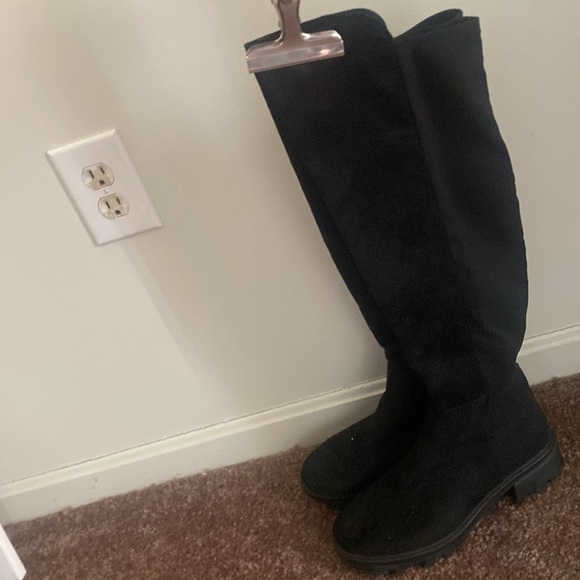 Unisa Knee-High Boot Suede Black US Women's Size 8.5 M - Picture 2 of 8